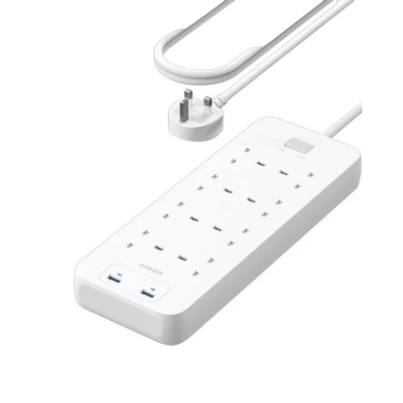 Anker 342 USB Power Strip 8 in 1 -White - Tashqila Anker 342 USB Power Strip 8 in 1 -White - Tashqila